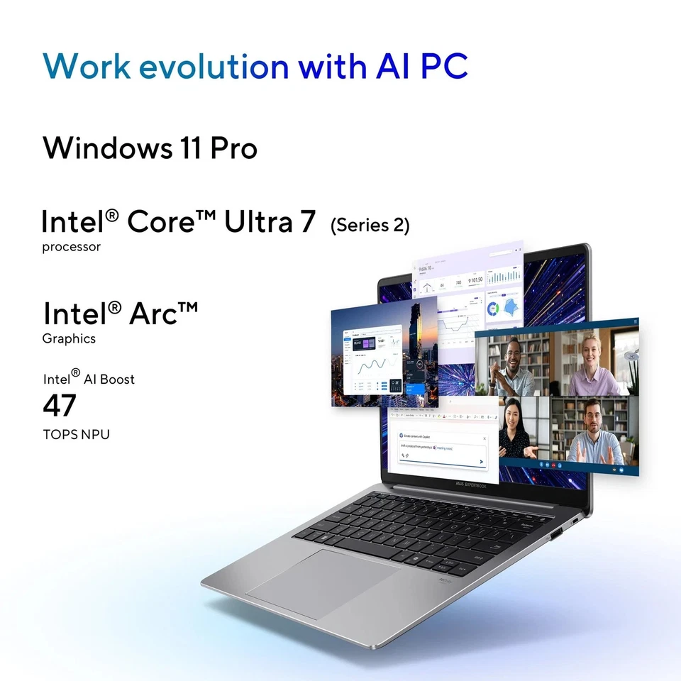 Asus ExpertBook P5 P5405CSA-XH76 14" Laptop U7 258V 32GB 1TB SSD W11P - Image 3 of 4