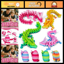4PCS 3D Printed Dragon Eggs - Articulated Crystal Animals Fidget Toys, Kids Part