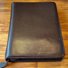 Vintage Franklin Covey Burgundy Leather 90s 7 Ring Classic Zippered Binder