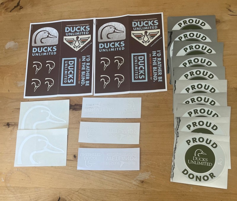 Huge Ducks Unlimited  Rocky Mountain Elk Foundation NRA Decal Sticker lot of 50