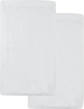 Fitted Bassinet Sheets 15 x 33 Cotton Jersey White Set of 2