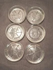 FEDERAL GLASS Drink Coasters Vtg Mid Century SUNBURST Design Lot Of 6