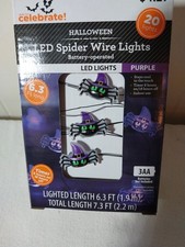 Halloween LED Spider Wire Lights Battery Operated 6.3 19 Spiders Mini Lights
