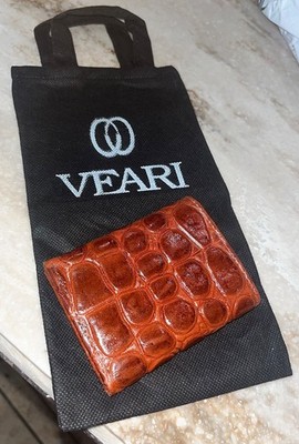 MENS Light Brown VEARI Sea Turtle Genuine Leather TRIFOLD WALLET