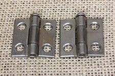 2 old Door 1 x 1” Hinges Butts removable loose pin vintage 1950’s light narrow
