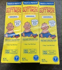 Lot of 3 Boudreaux's Butt Paste Diaper Rash Ointment Original 4 oz EXP: 5/26