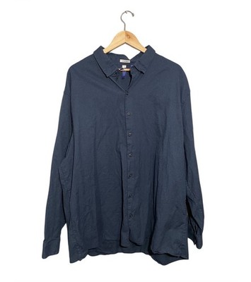 Artefact 100% Cotton Collared Shirt Men s 3XL Long Sleeve Casual Navy Blue
