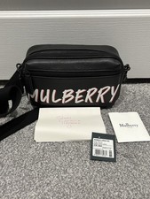  Mulberry Urban Reporter Graffiti Leather Crossbody Bag Black Rare RRP £550 