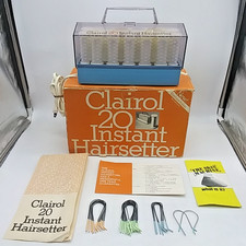 Vintage 1974 CLAIROL 20 Instant Hairsetter Hot Rollers Curlers In Box 25 Clips