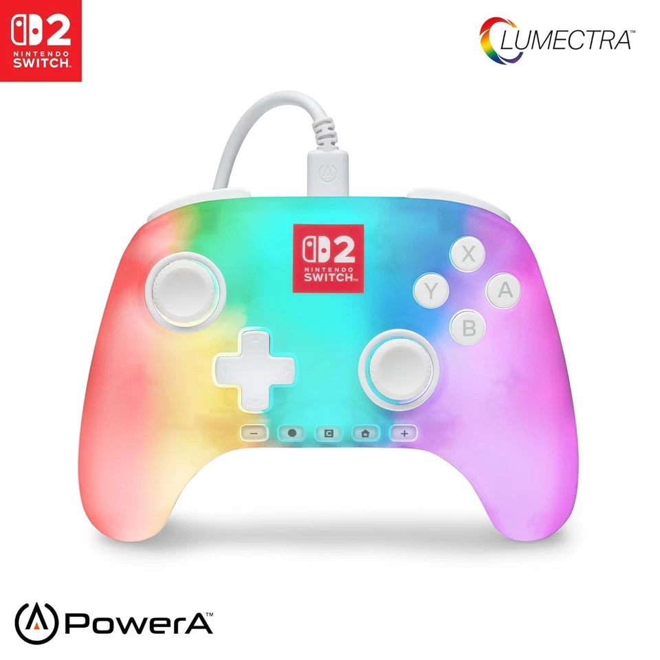 PowerA Lumectra Wired Controller for Nintendo Switch 2 Ghost RGB Lighting - NEW - Image 2 of 4
