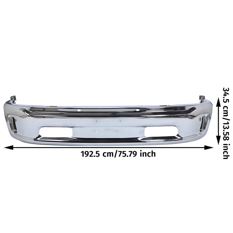 New Front Chrome Bumper Face Bar For 2013-2018 Dodge Ram 1500 w/ Fog Light Holes - Image 4 of 4