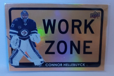 #ad #ad 21 22 UD..CONNOR HELLEBUYCK..WORK ZONE..CARD # WZ 49..JETS..FREE COMBINED SHIP C $7.99