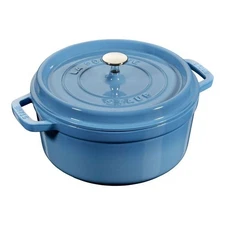 Best Seller! 4 Qt Staub Cast Iron Round, Dutch Oven, French Blue Free Ship