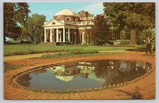 Monticello Thomas Jefferson Home Historic Virginia Photochrome Postcard