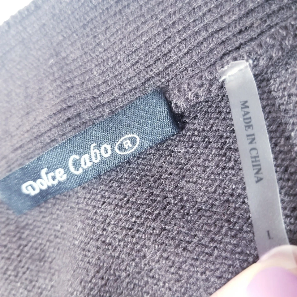 Cárdigan Dolce Cabo Tejido Lana Mezcla Cachemira Cadenas Joyas Mujer Talla Grande Foto 3 de 4