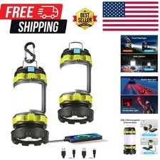 Compact 2 Pack LED Camping Lights with USB-C Recharge and Multi-Function Design