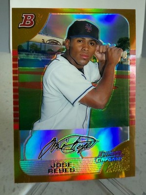 2005 Bowman Chrome 'Gold Refractor' Jose Reyes #82 serial'd 27/50 Mets 4-Time AS