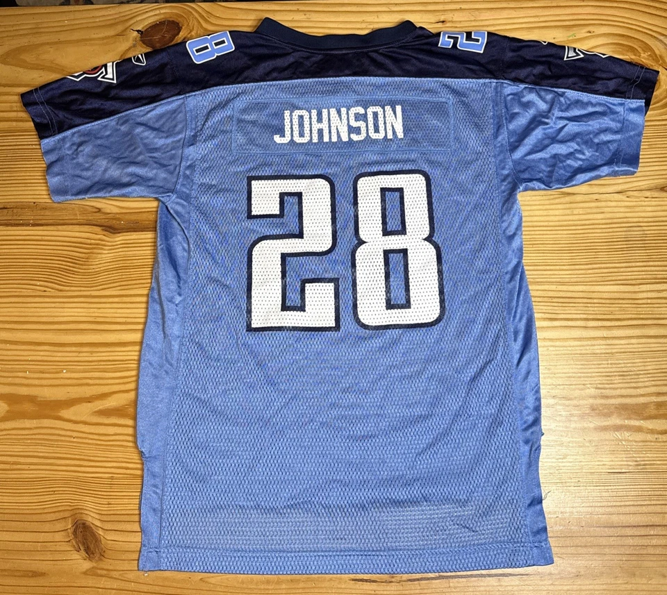 Camiseta de fútbol americano Chris Johnson Tennessee Titans Reebok On Field YOUTH XL NFL Foto 2 de 4