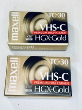 Maxwell TC-30 HGX Gold VHS-C Video Camcorder Tape Premium High Grade Lot Of 2