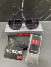 54-16mm Ray-Ban Classic Justin Sunglasses RB4165 Black/Gray Polarized Gradient