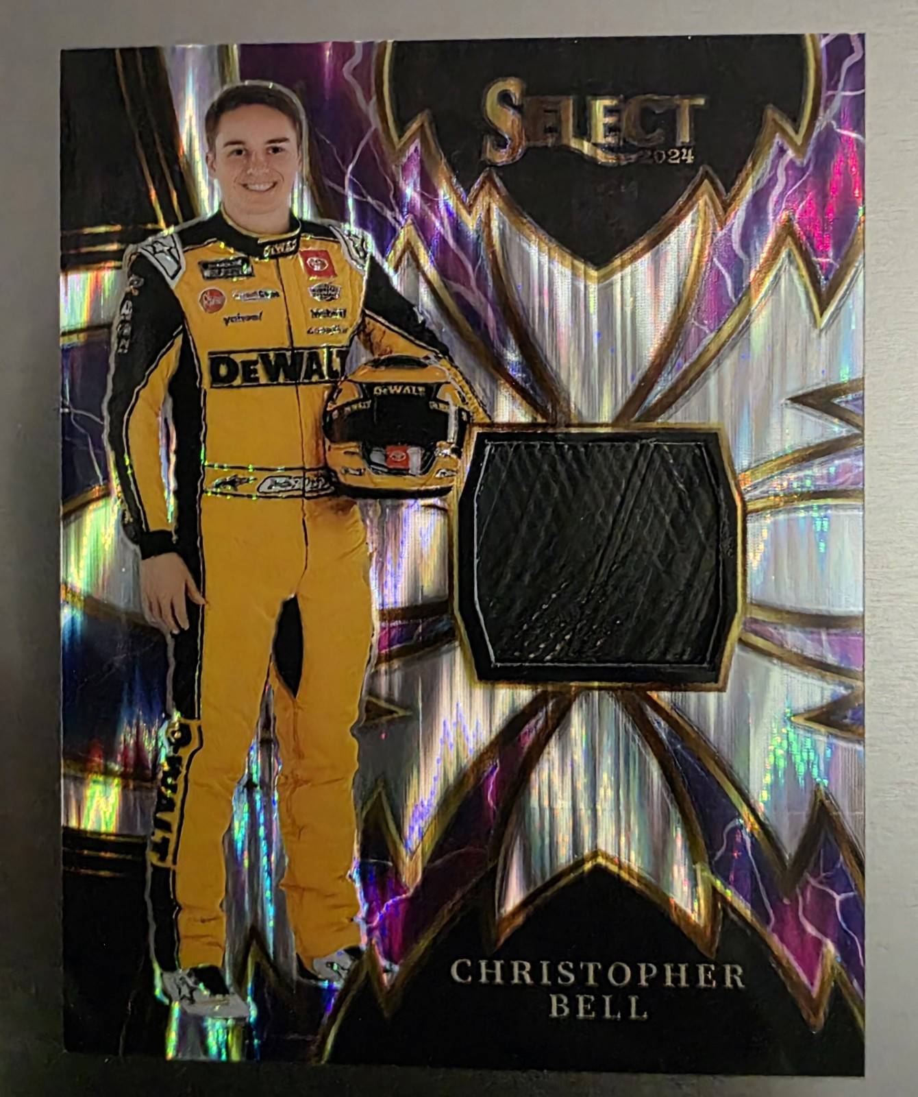 2024 Panini Select Racing Christopher Bell Sparks Used Tire Patch Flash Card