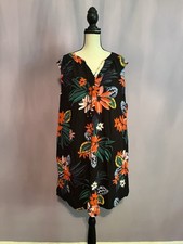 Old Navy Women’s Size XXL Sun Tank Tropical Black Flowers Vacation Dress