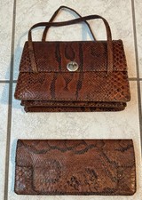 Lot Sac à Main + Pochette en peau de Python