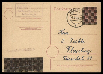 #ad #ad Germany 1946 French Zone Koblenz Locals Ganzsache Postal Cover 100786 $258.56