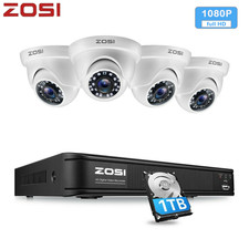 ZOSI H.265+ 8CH DVR CCTV Video 1080P Outdoor Security Camera Outdoor System 1TB