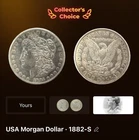 1882 United States Morgan Silver Dollar, featuring the profile of Lady Liberty f