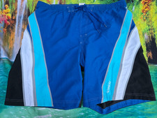 VINTAGE Speedo BLUE Swim Shorts TRUNKS Large Mesh Lined Drawstring Mens L