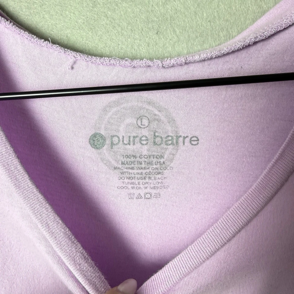 Pure Barre “Summer tuckin” Muscle Tank Light Pink 100% Cotton Women’s Size L - Image 3 of 4