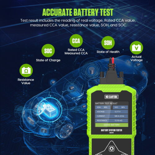 Car Battery Tester 12/24V Load Tester Charging System Analyzer Color LCD Display - Picture 3 of 17