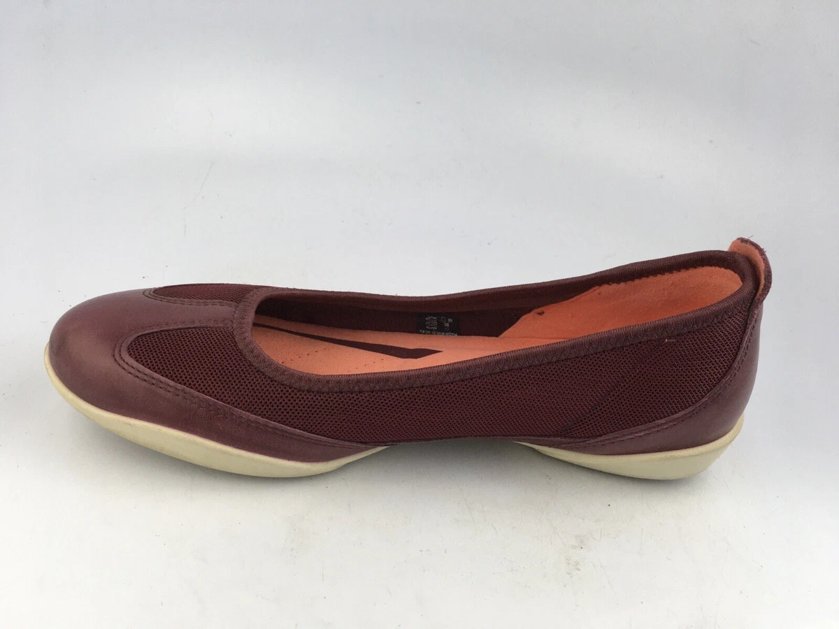 ECCO Women s SZ 38 US 7 7.5 US Ballet Flats Leather Burgundy Red