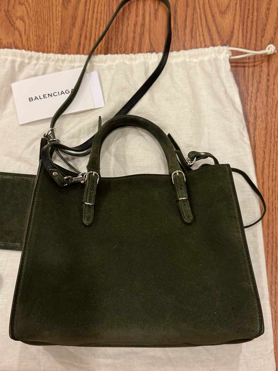 Balenciaga Olive Green Suede A4 Papier Mini Bag Leather Balenciaga Olive Green Suede A4 Papier Mini Bag Leather