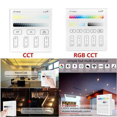 Haodeng Bluetooth LED Touch Panel Controller Wall Mounted Touch Panel 4 Zones DE