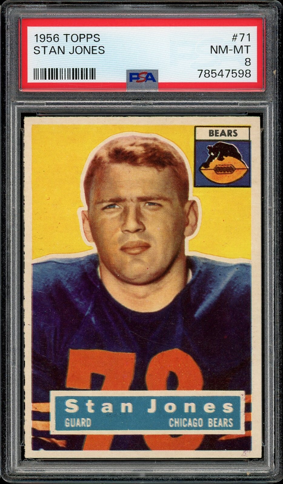1956 Topps Football #71 Stan Jones PSA 8