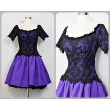 House of Bianchi Purple & Black Lace 90s Dress