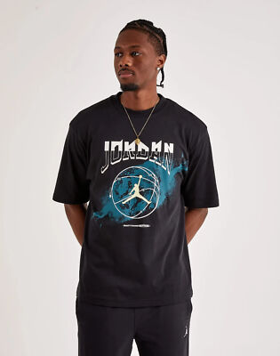 MENS JORDAN SPORT 85 TEE BLACK TEAL FB7445-010 Sz S | eBay