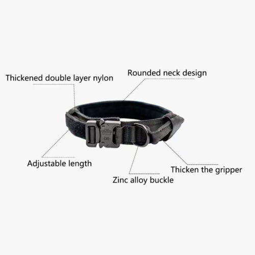 Heavy Duty Tactical Military Dog Training Collar Adjustable Metal Buckle M L XL - Picture 9 of 23