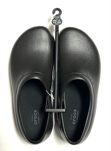 Crocs Slip Resistant Shoes Black - On The Clock Clogs, Nurse Shoes, Chef Shoes - Picture 5 of 12