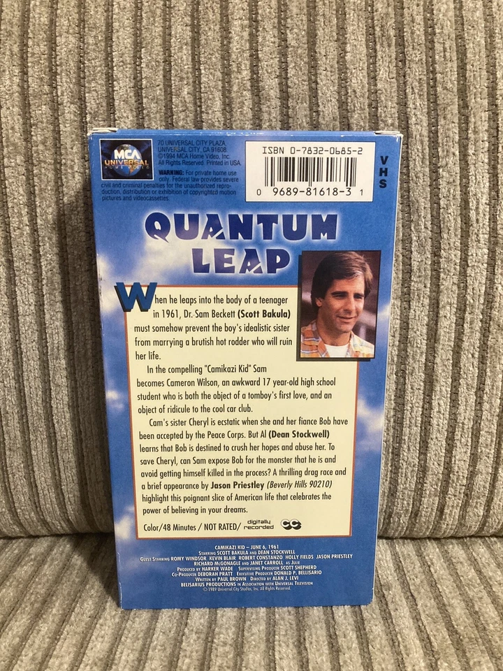 Quantum Leap Camikazi Kid June 6, 1961 VHS Tape Scott Bakula Dean Stockwell Foto 2 de 2