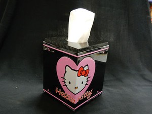 License Plate Flower Box Tissue Box Cover Hello Kitty Home Decor Centerpiece