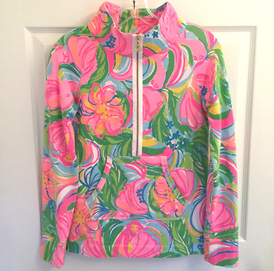 LILLY PULITZER XS SKIPPER POPOVER MULTI SO A PEELING PULLOVER