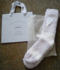 Gelato Pique Lavender White Striped Fluffy Random 3 Border Socks - PWGS241525