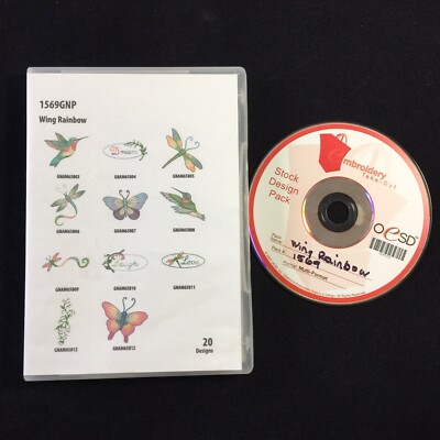 Wing Rainbow Embroidery Designs Multi-format CD -Oesd  Take out 