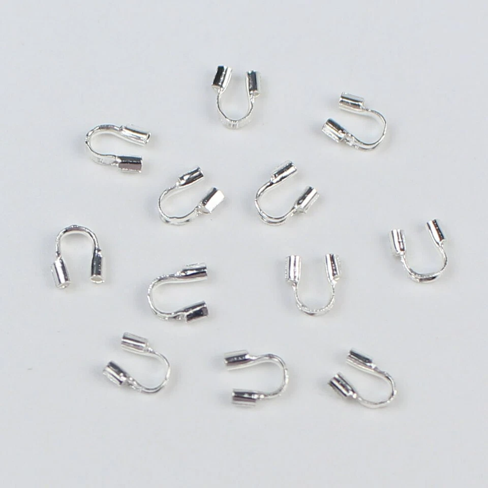 Protectores de alambre de 4,5 x 4 mm 100 piezas bucles conector en forma de U cuentas de extremo de crimpado Foto 2 de 4