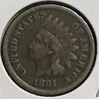U.S. Indian Cent F/VF 1881