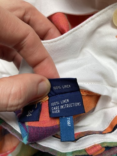 Polo Ralph Lauren vintage uomo pantaloncino 100% lino taglia 34 quadri madras golf colorato - Foto 9 di 12