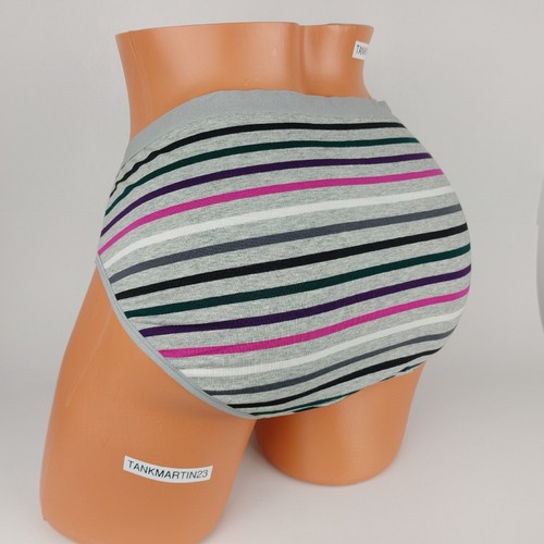 NWT LANE BRYANT CACIQUE COTTON HIPSTER 18/20 PLUS Gray pink purple green stripe - Picture 3 of 6